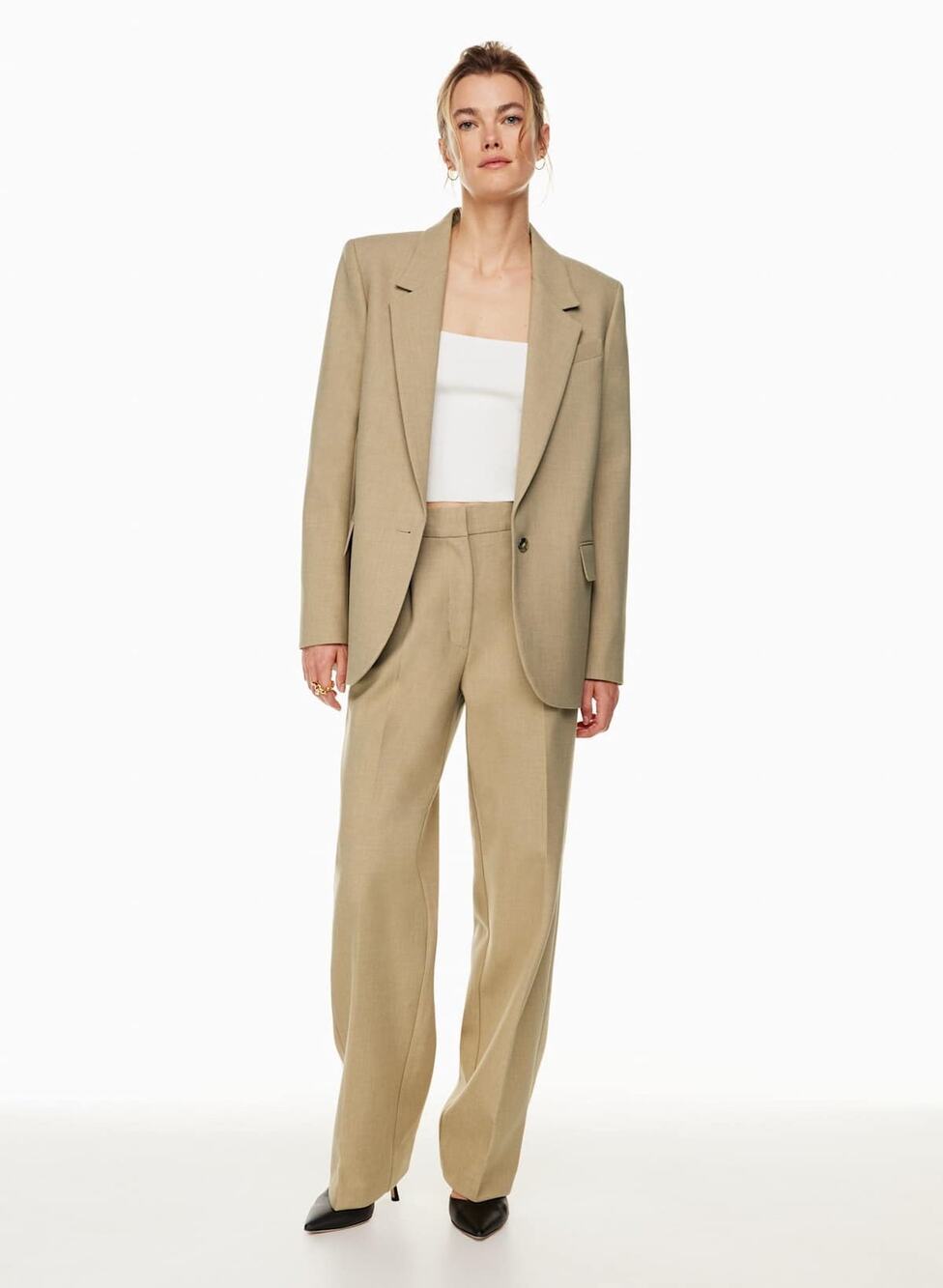 Aritza Wilfred Generation Blazer and Pant Suit Set Beige Size LR/ 12 Officecore